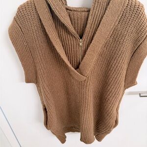 Cozy Brown Knit Sweater Vest
